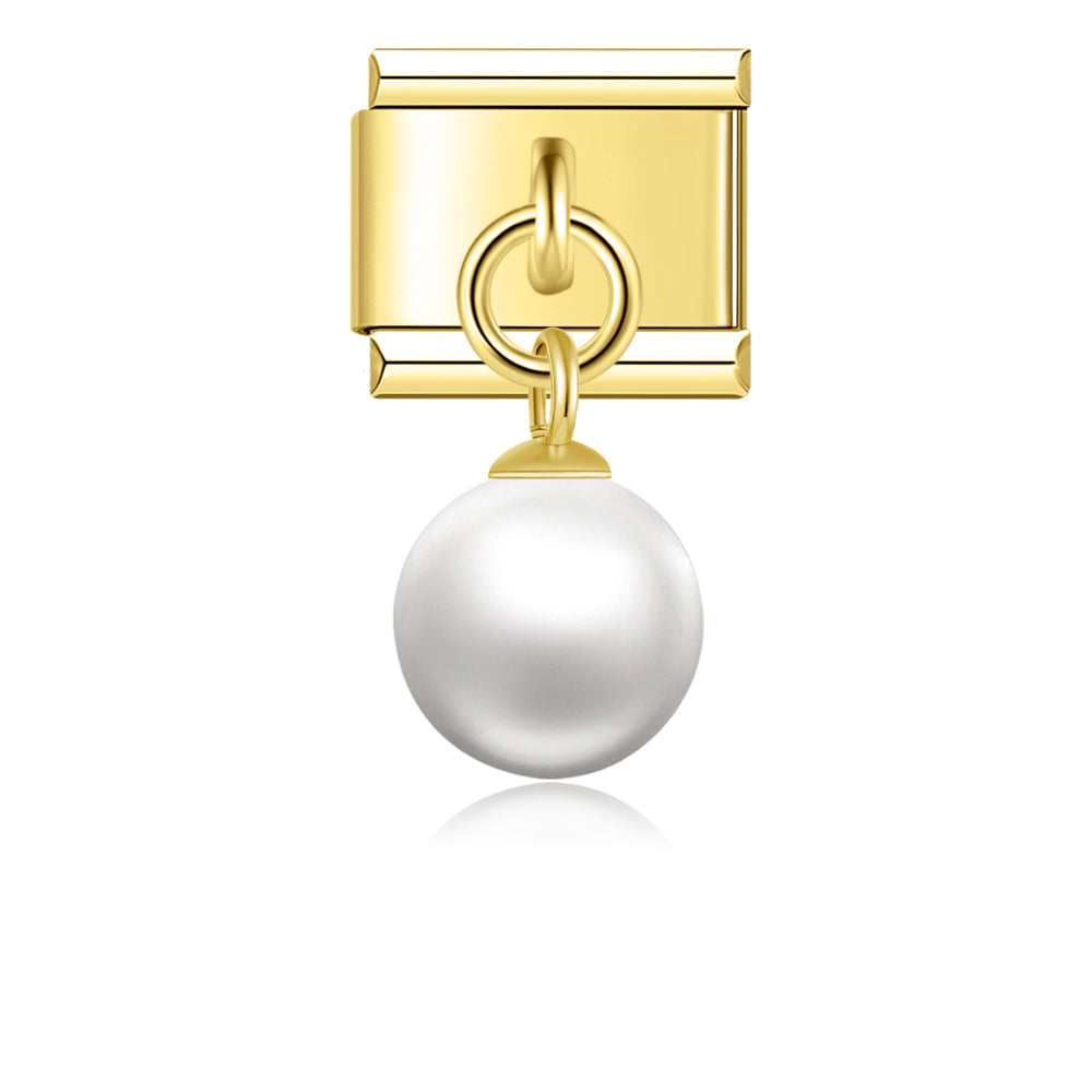 Moonlight Pearl - Gold Pendant Charm