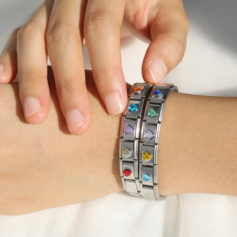 Sky Blue Resin Heart - Silver Charm