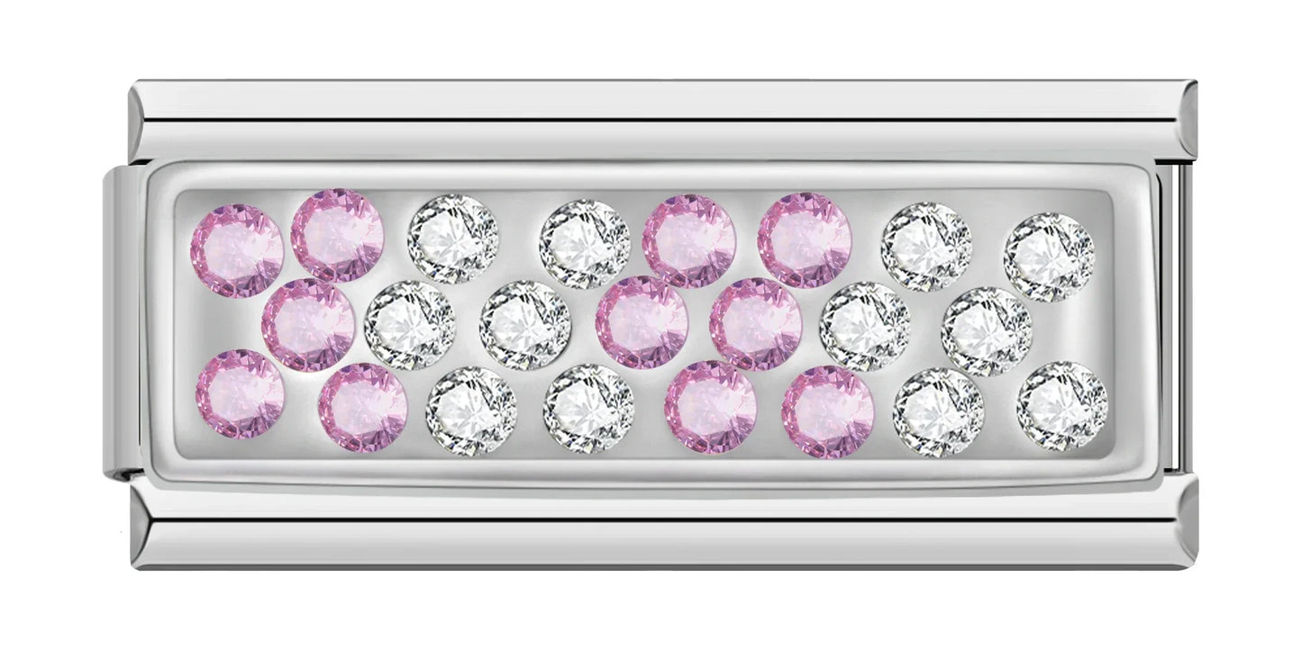 Blush Harmony – Silver Bar Charm