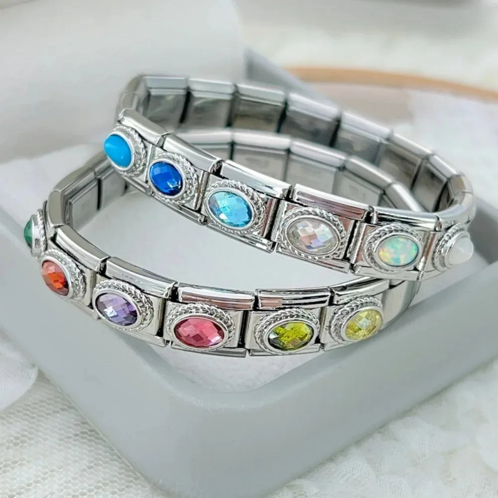 October Birthstone with Resin Gem - Silver Charm