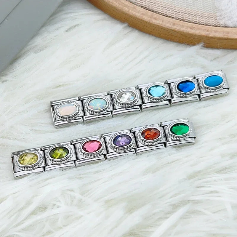 March Birthstone with CZ - Silver Charm