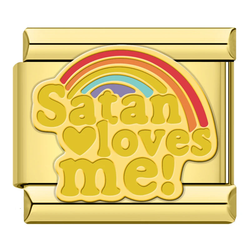 Satan Loves Me - Gold Charm