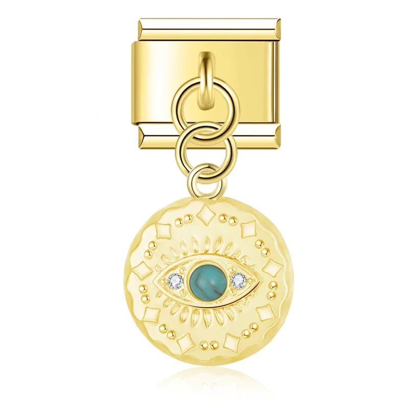 Celestial Eye Coin – Gold Pendant Charm