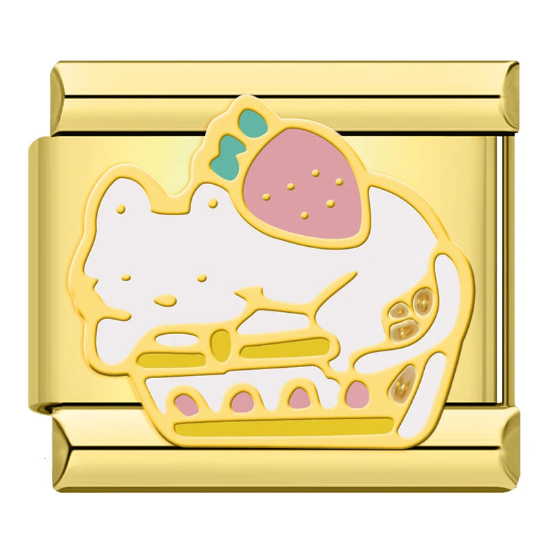 Strawberry Meow - Gold Charm