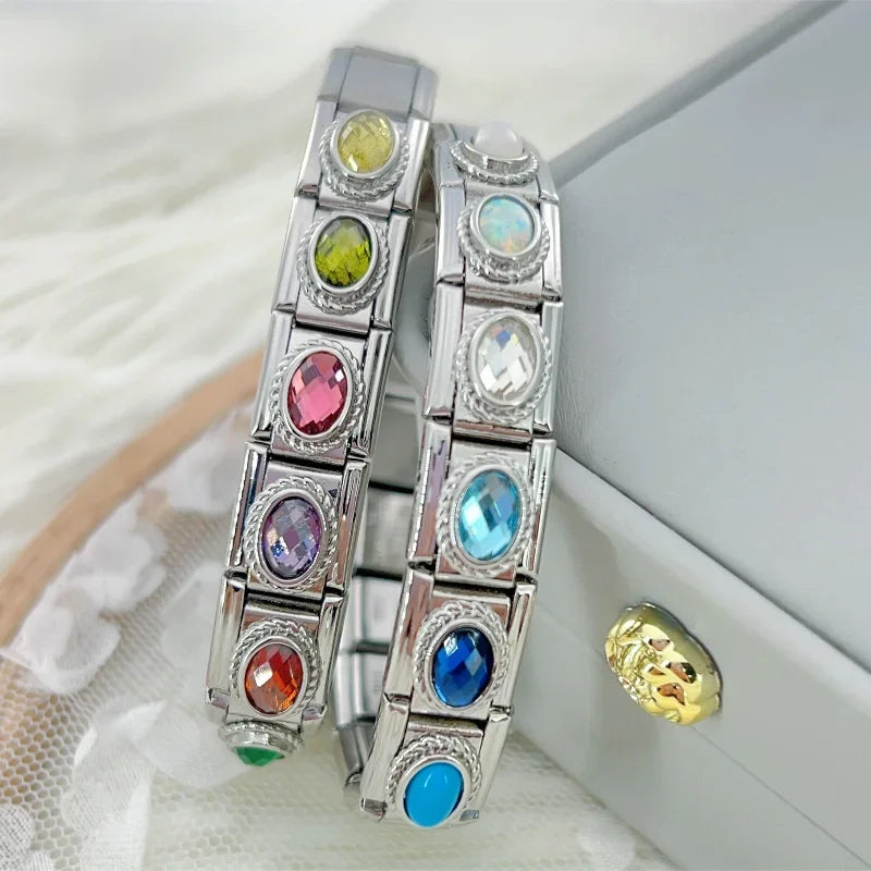 February Birthstone with CZ - Silver Charm