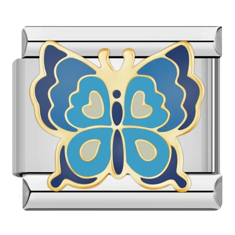 Gorgeous Blue Butterfly - Silver Charm