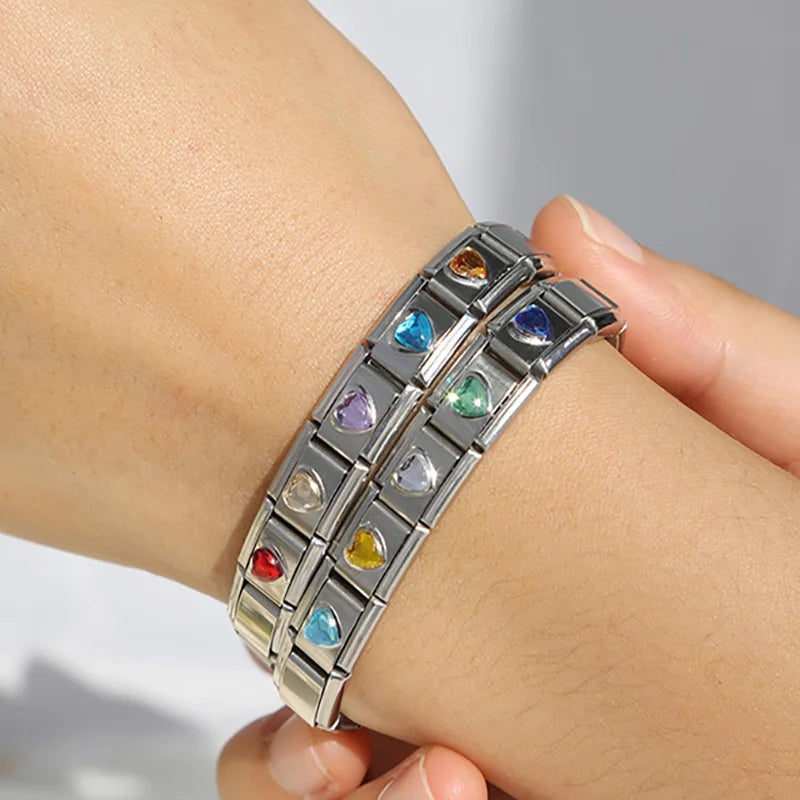 White Resin Heart - Silver Charm