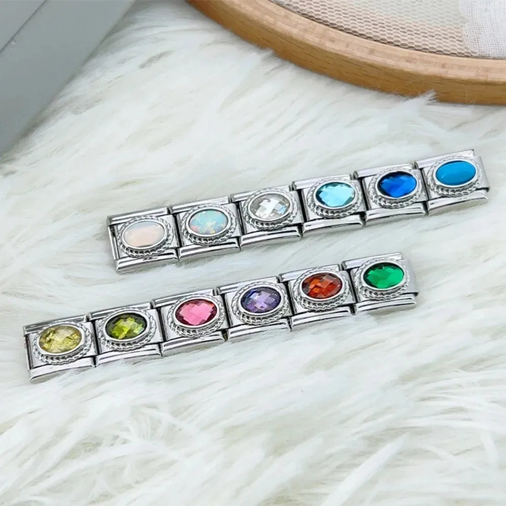 August Birthstone with CZ - Silver Charm