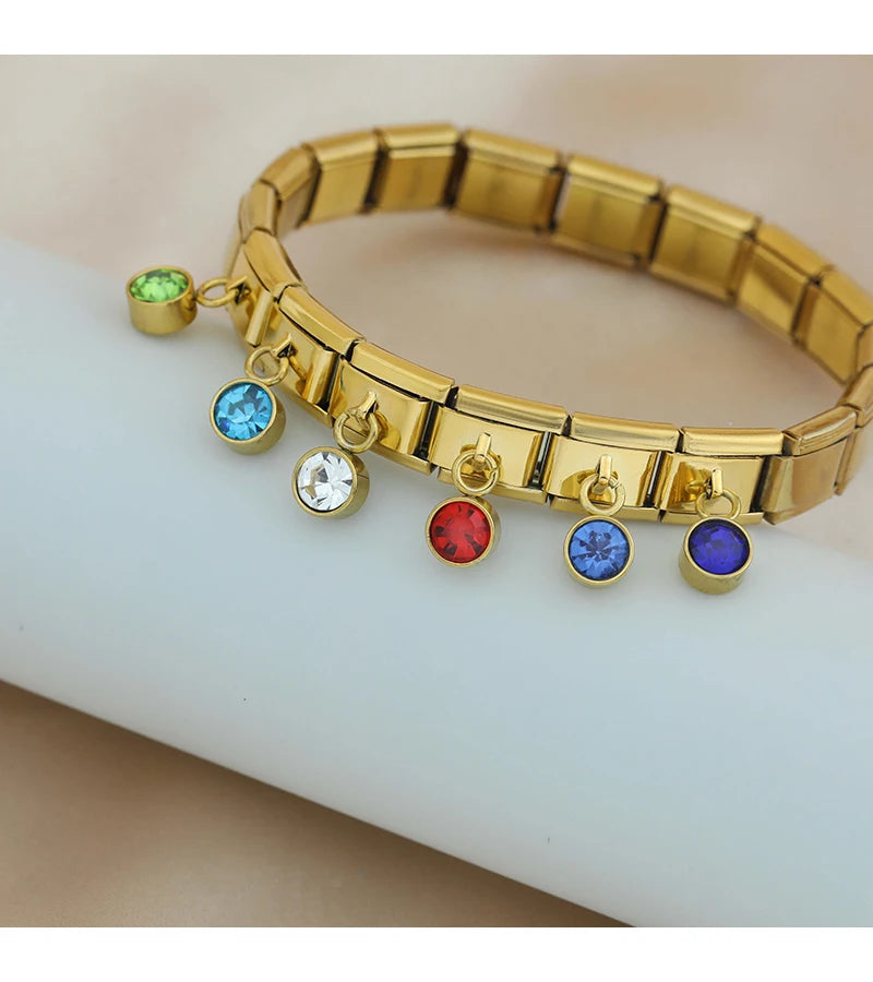 December Birthstone with CZ - Gold Pendant Charm