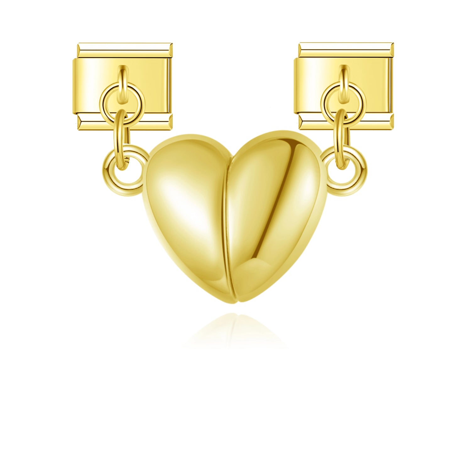 Bold Heart Duo - Gold Pendant Charm