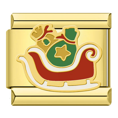Santa Sleigh Ride – Gold Charm