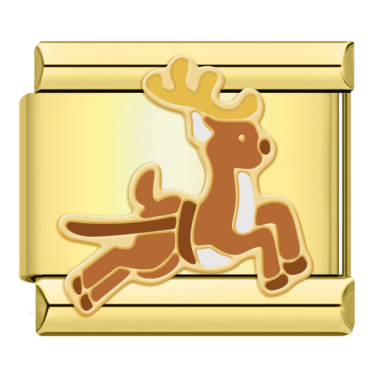 Reindeer Leap – Gold Charm