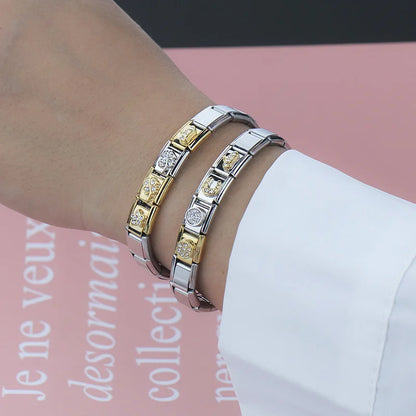 Golden Horseshoe with CZ - Gold Charm