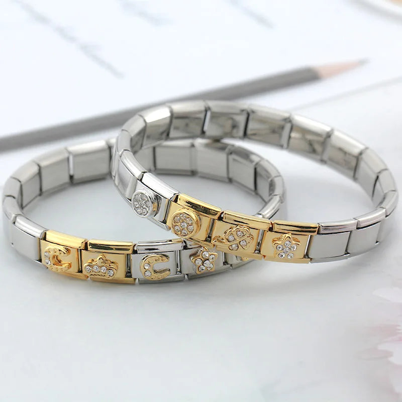 Golden Crown with CZ - Silver Charm