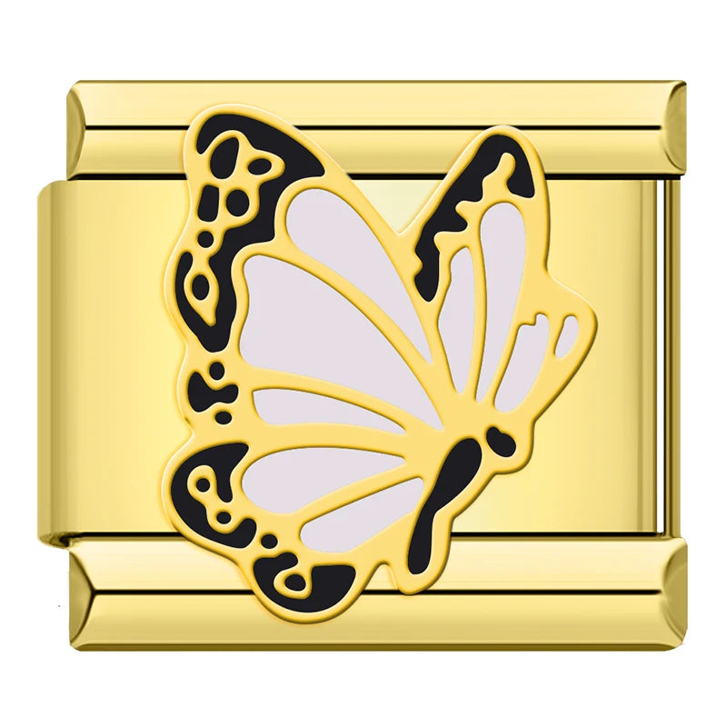 White Butterfly - Gold Charm