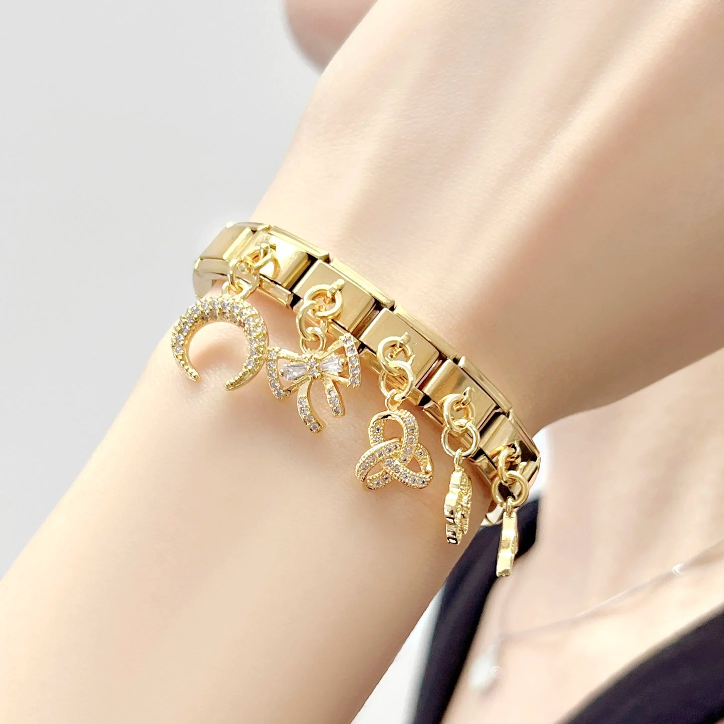 Moonlit Glow - Gold Pendant Charm