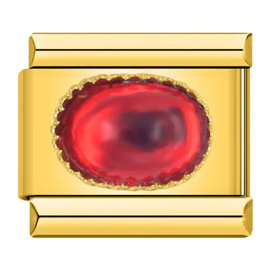 Elegant Ruby Resin - Gold Charm