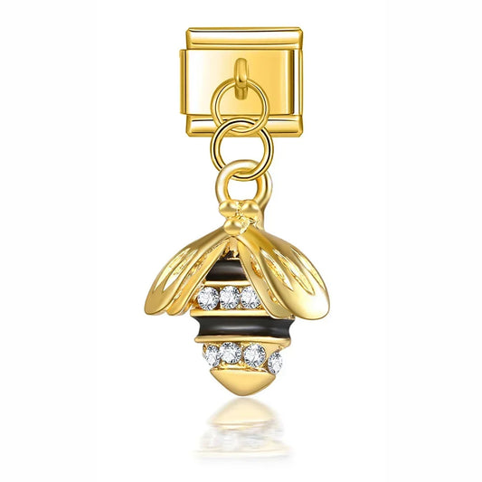 Buzz with CZ - Gold Pendant Charm