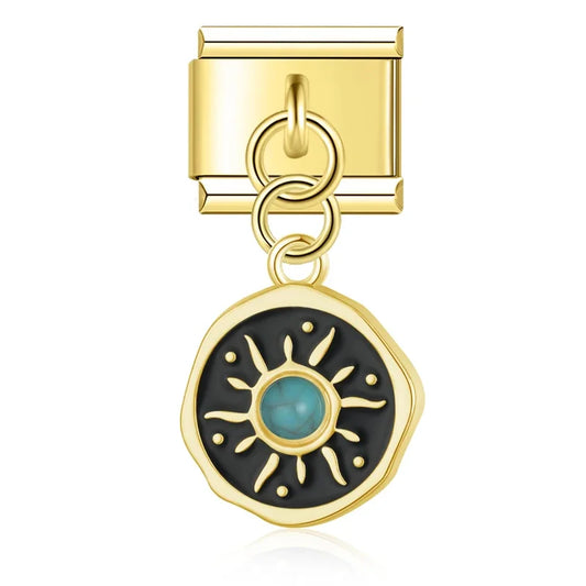 Midnight Sunray – Gold Pendant Charm