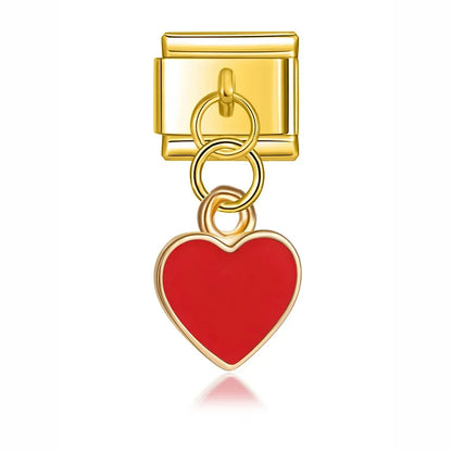 Red Heart - Gold Pendant Charm