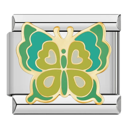 Gorgeous Green Butterfly - Silver Charm