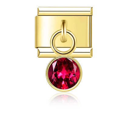 October Birthstone with CZ - Gold Pendant Charm