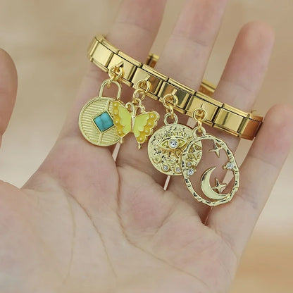 Yellow Butterfly Dream – Gold Pendant Charm