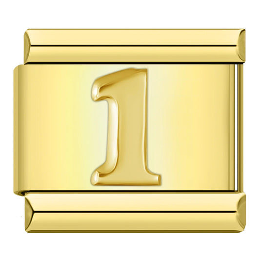 Golden Number 1 - Gold Charm