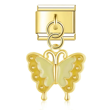 Yellow Butterfly Dream – Gold Pendant Charm