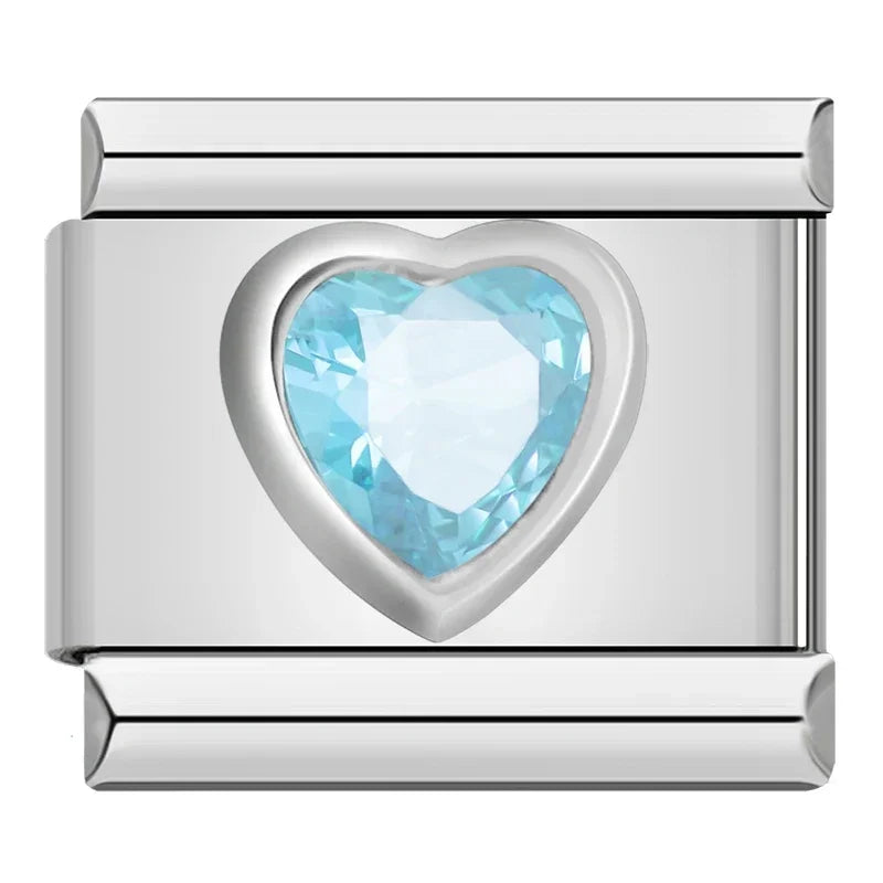 Arctic Blue Resin Heart charm