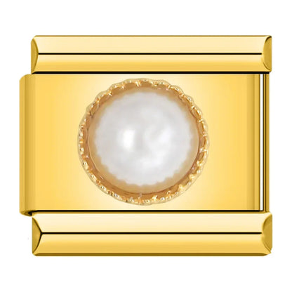 Royal Pearl Resin -Gold Charm