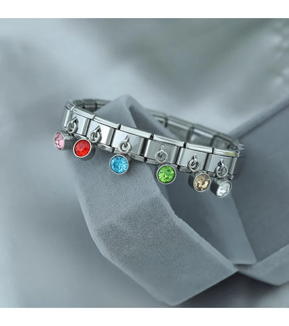 June Birthstone with CZ - Silver Pendant Charm