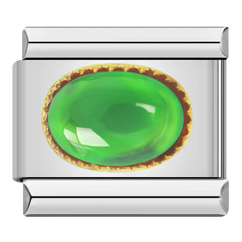 Elegant Emerald Resin - Silver Charm