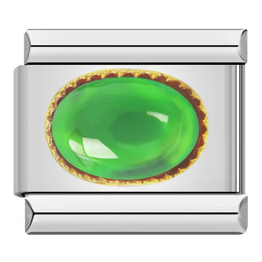 Elegant Emerald Resin - Silver Charm