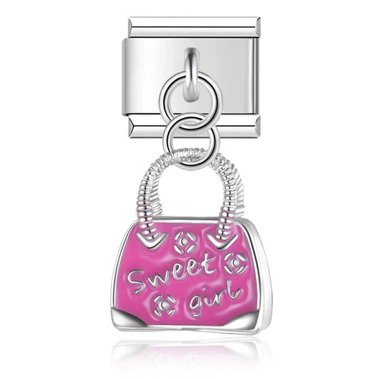 Sweet Girl Bag - Silver Pendant Charm