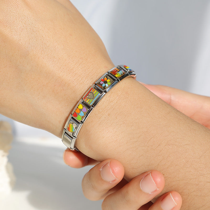 Rainbow Flag - Silver Charm