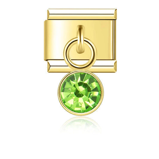 July Birthstone with CZ - Gold Pendant Charm