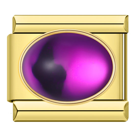 Enchanted Purple Resin Gem - Gold Charm