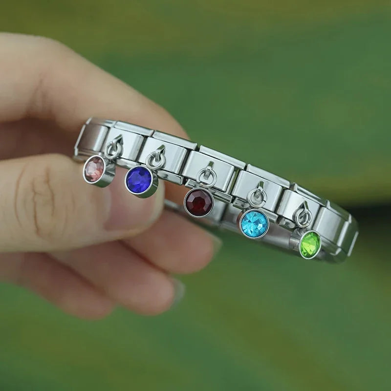 December Birthstone with CZ - Silver Pendant Charm