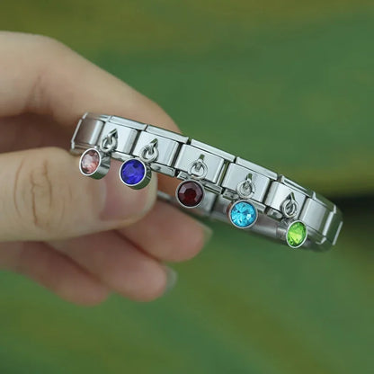 December Birthstone with CZ - Silver Pendant Charm