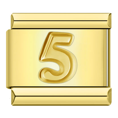 Golden Number 5 - Gold Charm