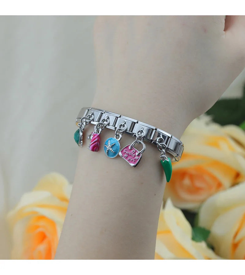 Green Pepper - Silver Pendant Charm