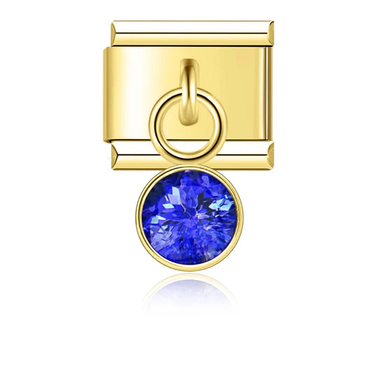 September Birthstone with CZ - Gold Pendant Charm