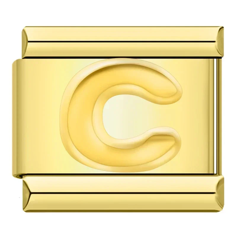 Golden Letter C - Gold Charm