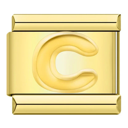 Golden Letter C - Gold Charm