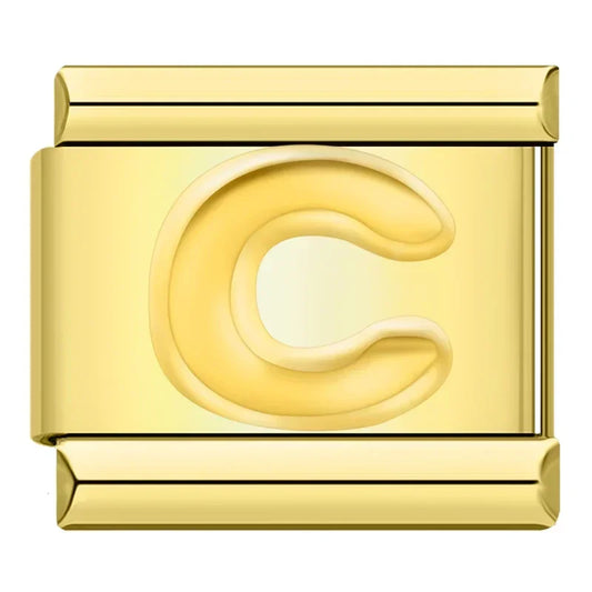 Golden Letter C - Gold Charm