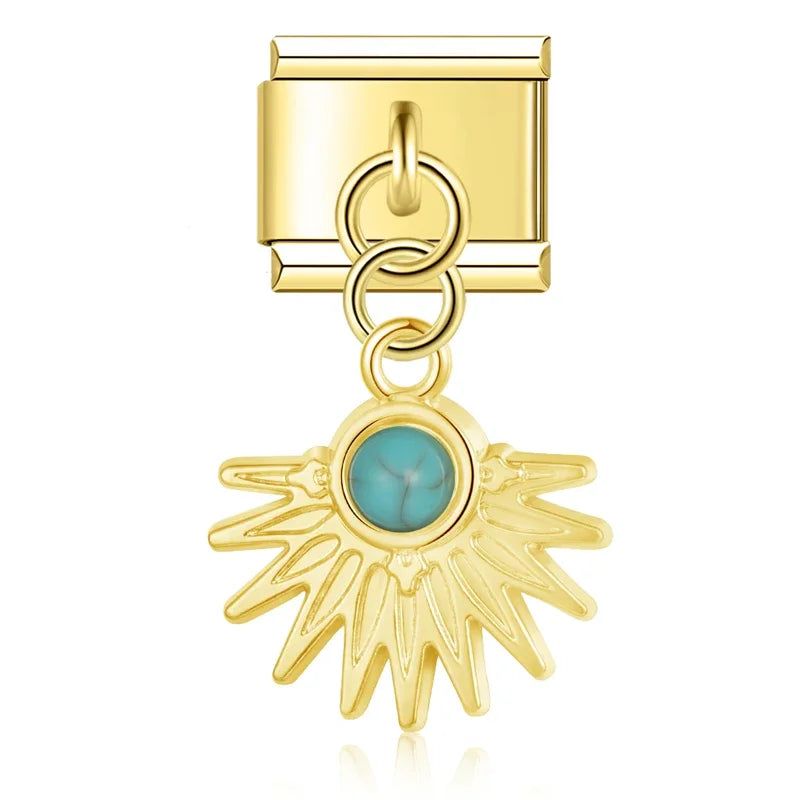 Radiant Sunburst – Gold Pendant Charm