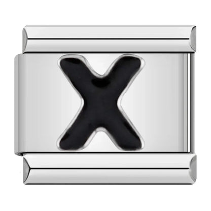 Black Letter Z - Silver Charm