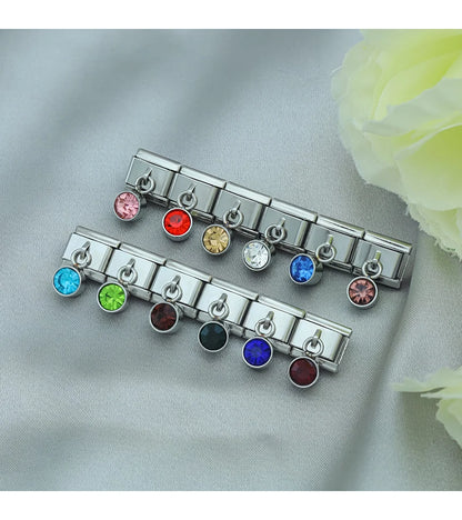 June Birthstone with CZ - Silver Pendant Charm