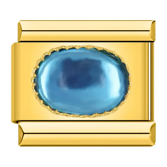 Elegant Blue Resin - Gold Charm